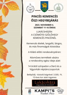 Őszi Pincés-kemencés hegybejárás  plakát
