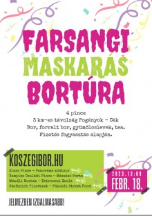 Farsangi maskarás bortúra  plakát